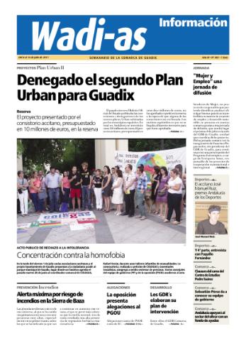 'Wadi-as información : periódico semanal de la comarca de Guadix.' - Año IX Número 483 - 2011 julio 08