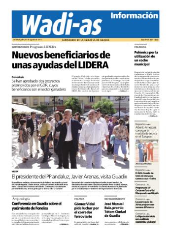 'Wadi-as información : periódico semanal de la comarca de Guadix.' - Año IX Número 486 - 2011 julio 29