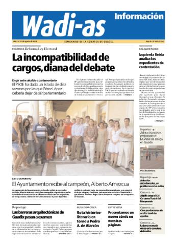 'Wadi-as información : periódico semanal de la comarca de Guadix.' - Año IX Número 487 - 2011 agosto 05