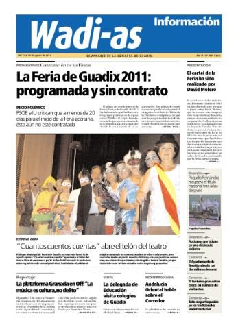 'Wadi-as información : periódico semanal de la comarca de Guadix.' - Año IX Número 488 - 2011 agosto 12