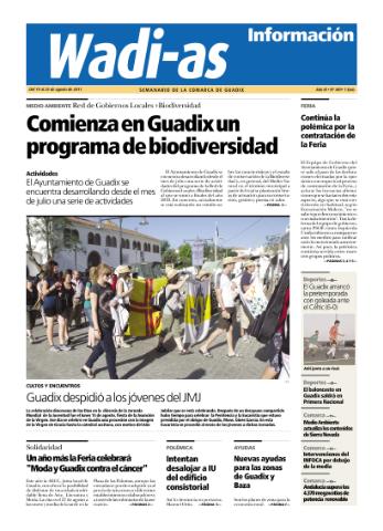 'Wadi-as información : periódico semanal de la comarca de Guadix.' - Año IX Número 489 - 2011 agosto 19