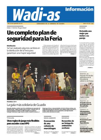 'Wadi-as información : periódico semanal de la comarca de Guadix.' - Año IX Número 491 - 2011 septiembre 02