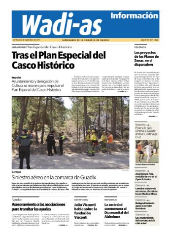 'Wadi-as información : periódico semanal de la comarca de Guadix.' - Año IX Número 494 - 2011 septiembre 23