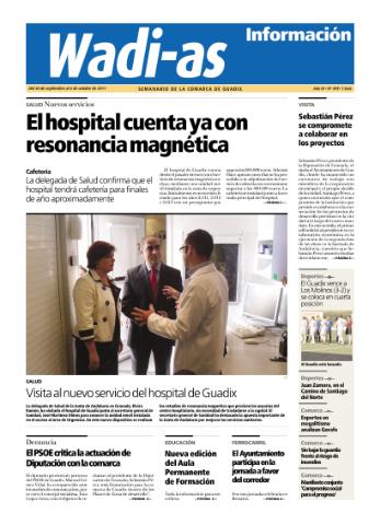 'Wadi-as información : periódico semanal de la comarca de Guadix.' - Año IX Número 495 - 2011 septiembre 30