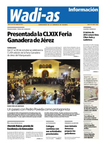 'Wadi-as información : periódico semanal de la comarca de Guadix.' - Año IX Número 498 - 2011 octubre 21