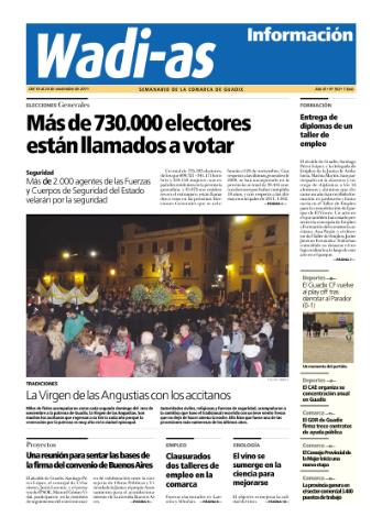 'Wadi-as información : periódico semanal de la comarca de Guadix.' - Año IX Número 502 - 2011 noviembre 18