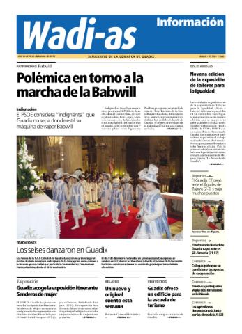'Wadi-as información : periódico semanal de la comarca de Guadix.' - Año IX Número 506 - 2011 diciembre 16
