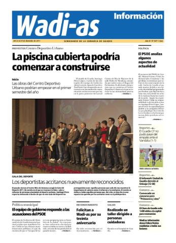 'Wadi-as información : periódico semanal de la comarca de Guadix.' - Año IX Número 507 - 2011 diciembre 23