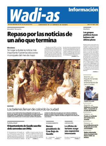 'Wadi-as información : periódico semanal de la comarca de Guadix.' - Año IX Número 508 - 2011 diciembre 30