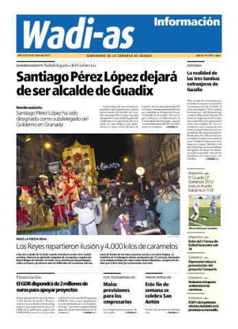 'Wadi-as información : periódico semanal de la comarca de Guadix.' - Año IX Número 510 - 2012 enero 13