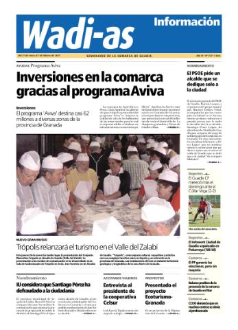 'Wadi-as información : periódico semanal de la comarca de Guadix.' - Año IX Número 512 - 2012 enero 27