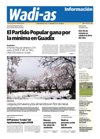 'Wadi-as información : periódico semanal de la comarca de Guadix.' - Año IX Número 521 - 2012 marzo 30
