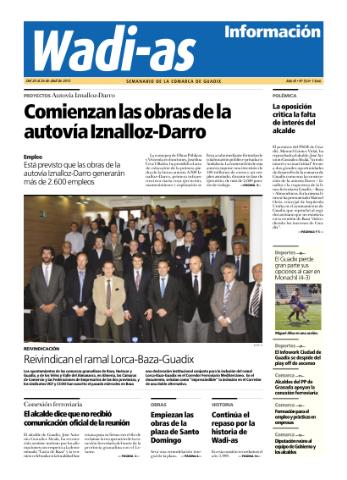 'Wadi-as información : periódico semanal de la comarca de Guadix.' - Año X Número 524 - 2012 abril 20