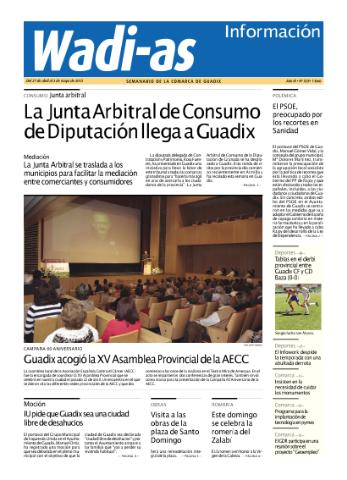 'Wadi-as información : periódico semanal de la comarca de Guadix.' - Año X Número 525 - 2012 abril 27
