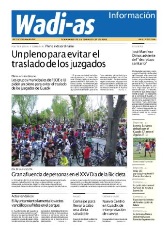 'Wadi-as información : periódico semanal de la comarca de Guadix.' - Año X Número 527 - 2012 mayo 11