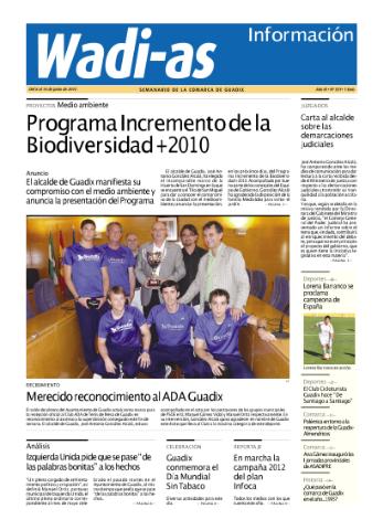 'Wadi-as información : periódico semanal de la comarca de Guadix.' - Año X Número 531 - 2012 junio 08