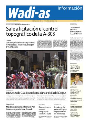 'Wadi-as información : periódico semanal de la comarca de Guadix.' - Año X Número 532 - 2012 junio 15