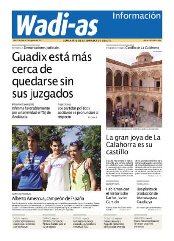 'Wadi-as información : periódico semanal de la comarca de Guadix.' - Año X Número 538 - 2012 julio 27
