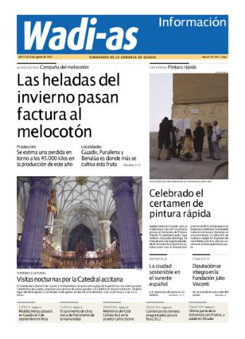 'Wadi-as información : periódico semanal de la comarca de Guadix.' - Año X Número 541 - 2012 agosto 17
