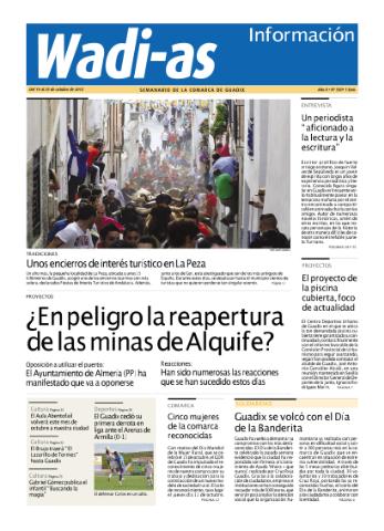 'Wadi-as información : periódico semanal de la comarca de Guadix.' - Año X Número 550 - 2012 octubre 19