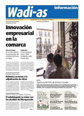 'Wadi-as información : periódico semanal de la comarca de Guadix.' - Año X Número 551 - 2012 octubre 26