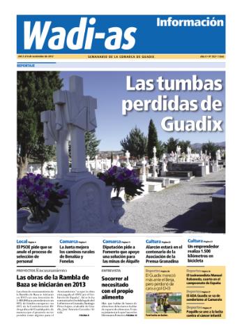 'Wadi-as información : periódico semanal de la comarca de Guadix.' - Año X Número 552 - 2012 noviembre 02