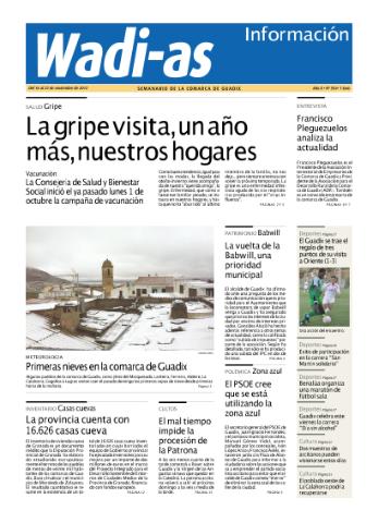 'Wadi-as información : periódico semanal de la comarca de Guadix.' - Año X Número 554 - 2012 noviembre 16