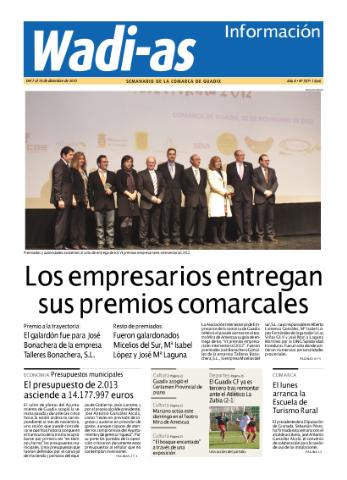 'Wadi-as información : periódico semanal de la comarca de Guadix.' - Año X Número 557 - 2012 diciembre 07