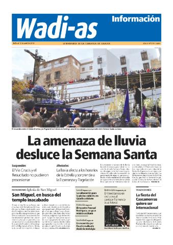 'Wadi-as información : periódico semanal de la comarca de Guadix.' - Año X Número 574 - 2013 abril 06
