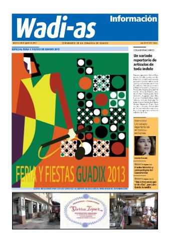 'Wadi-as información : periódico semanal de la comarca de Guadix.' - Año XI Número 594 - 2013 agosto 24