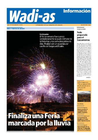 'Wadi-as información : periódico semanal de la comarca de Guadix.' - Año XI Número 596 - 2013 septiembre 07