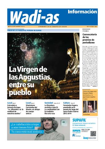 'Wadi-as información : periódico semanal de la comarca de Guadix.' - Año XI Número 606 - 2013 noviembre 16