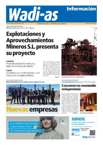 'Wadi-as información : periódico semanal de la comarca de Guadix.' - Año XI Número 607 - 2013 noviembre 23