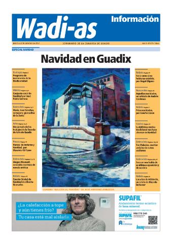 'Wadi-as información : periódico semanal de la comarca de Guadix.' - Año XI Número 611 - 2013 diciembre 21