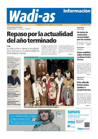'Wadi-as información : periódico semanal de la comarca de Guadix.' - Año XI Número 613 - 2014 enero 04