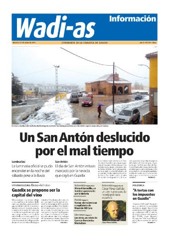 'Wadi-as información : periódico semanal de la comarca de Guadix.' - Año XI Número 616 - 2014 enero 25