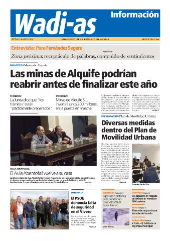 'Wadi-as información : periódico semanal de la comarca de Guadix.' - Año XI Número 626 - 2014 abril 05