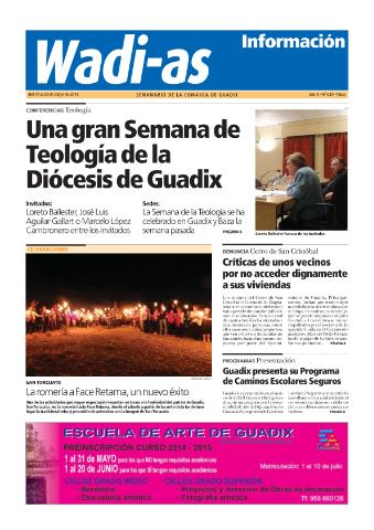 'Wadi-as información : periódico semanal de la comarca de Guadix.' - Año XII Número 632 - 2014 mayo 17
