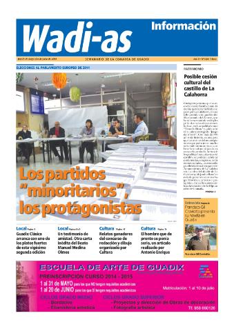 'Wadi-as información : periódico semanal de la comarca de Guadix.' - Año XII Número 634 - 2014 mayo 31