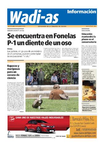 'Wadi-as información : periódico semanal de la comarca de Guadix.' - Año XII Número 642 - 2014 julio 26