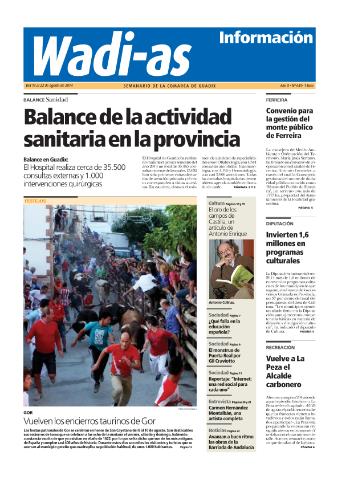 'Wadi-as información : periódico semanal de la comarca de Guadix.' - Año XII Número 645 - 2014 agosto 16