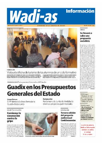 'Wadi-as información : periódico semanal de la comarca de Guadix.' - Año XII Número 655 - 2014 octubre 25