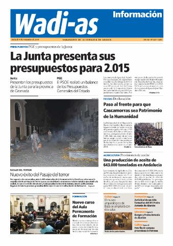 'Wadi-as información : periódico semanal de la comarca de Guadix.' - Año XII Número 657 - 2014 noviembre 08