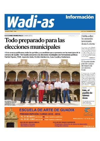 'Wadi-as información : periódico semanal de la comarca de Guadix.' - Año XIII Número 685 - 2015 mayo 22