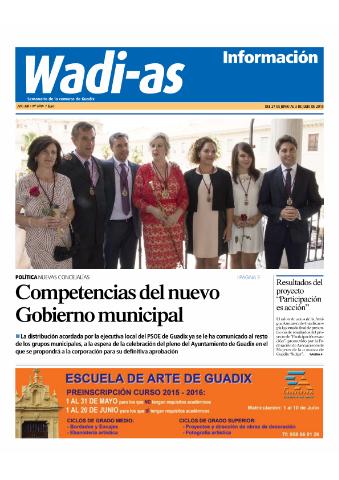 'Wadi-as información : periódico semanal de la comarca de Guadix.' - Año XIII Número 690 - 2015 junio 27