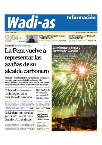 'Wadi-as información : periódico semanal de la comarca de Guadix.' - Año XIII Número 699 - 2015 agosto 29