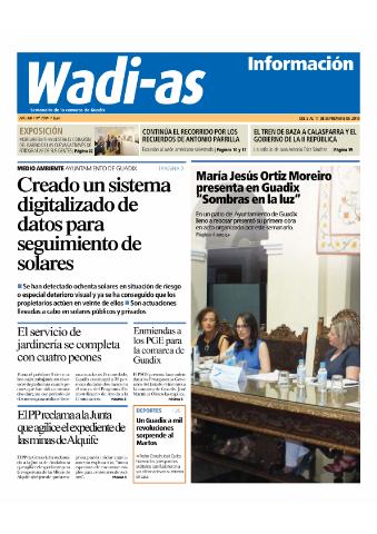 'Wadi-as información : periódico semanal de la comarca de Guadix.' - Año XIII Número 700 - 2015 septiembre 05