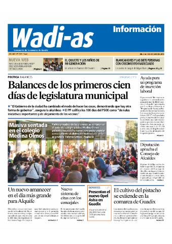 'Wadi-as información : periódico semanal de la comarca de Guadix.' - Año XIII Número 704 - 2015 octubre 03