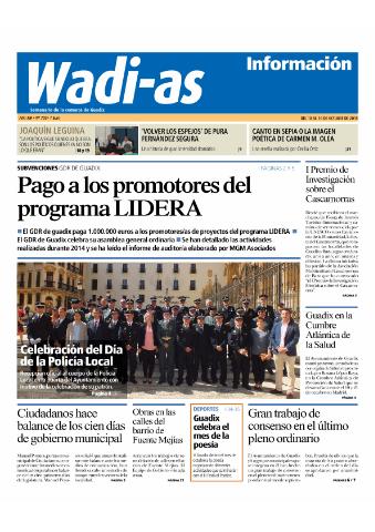 'Wadi-as información : periódico semanal de la comarca de Guadix.' - Año XIII Número 705 - 2015 octubre 10