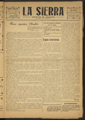 'La Sierra : Semanario de Izquierdas' - Año I Número 2 - 1931 mayo 13